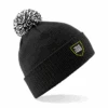Halton Maroons FC Black AR Bobble Beanie -Cricket Clothing Shop blacklogo 3