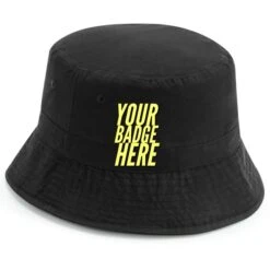 Bucket Hat With Club Badge - Black