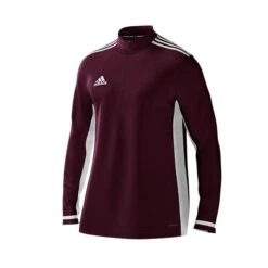Adidas Maroon 1/4 Zip Sports Training Top Jersey